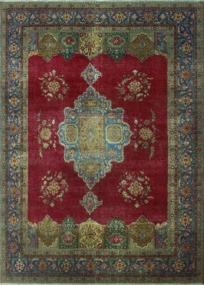 Fine Vintage Distressed Behrokh Rust Rug