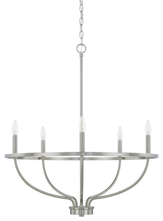 Capital Lighting 428551 Greyson 5 Light 29"W Taper Candle - Brushed Nickel