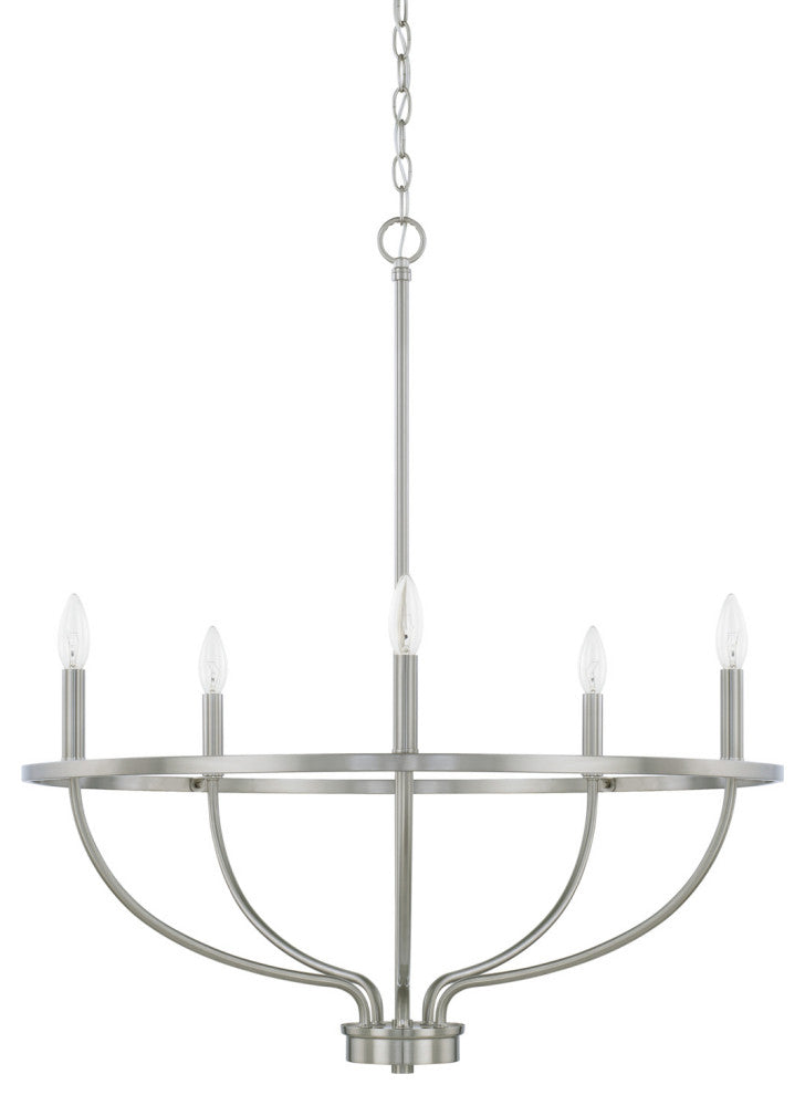 Capital Lighting 428551 Greyson 5 Light 29"W Taper Candle - Brushed Nickel