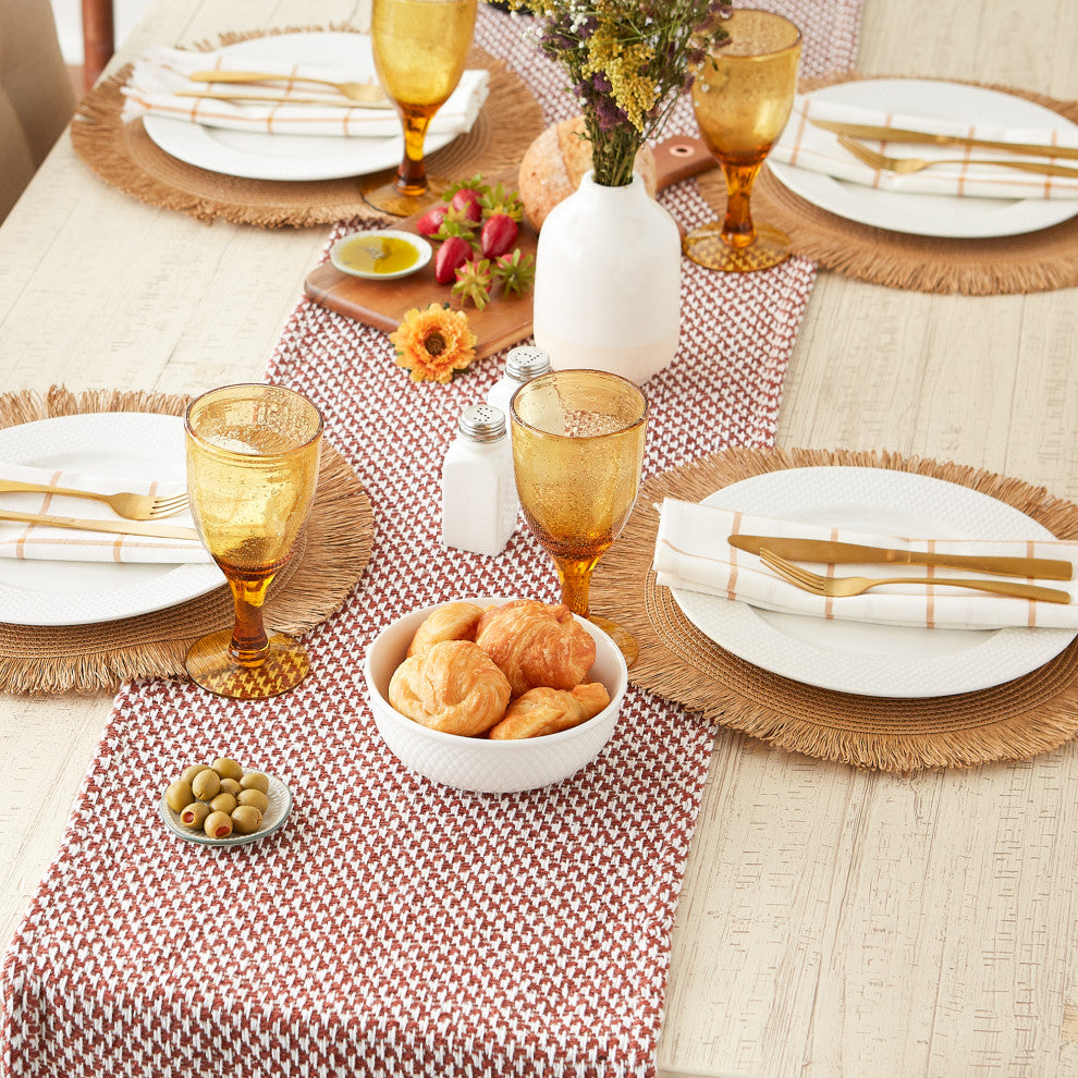 Cinnamon Woven Table Runner 15x108