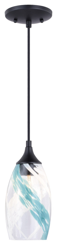 Milano 5" Mini Pendant Oil Rubbed Bronze Caribbean Swirl Glass