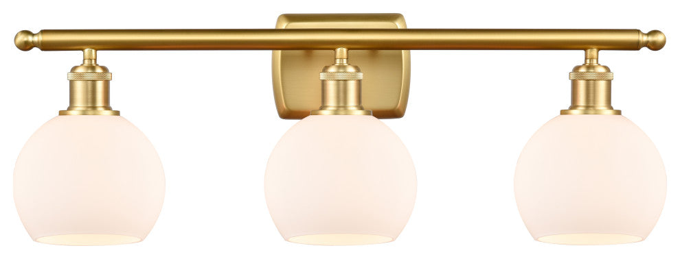 Innovations 516-3W-SG-G121-6-LED 3 Light Bath Vanity Light, Satin Gold