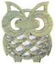Antique Seaworn Bronze Cast Iron Owl Trivet 8"