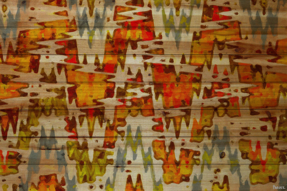 "Norwegian Wood" Print on Natural Pine Wood, 36"x24"
