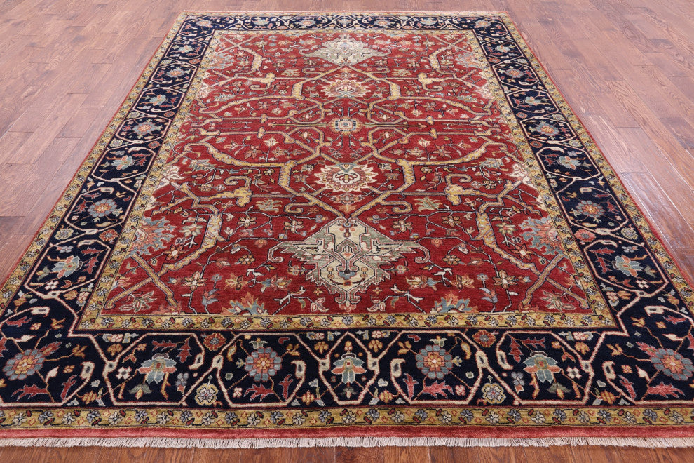7' 11" X 10' 0" Persian Fine Serapi Handmade Wool Rug - Q14685