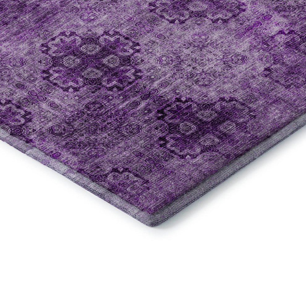 Premium Machine Washable Mayfield AMF557 Eggplant 3' x 5' Rug