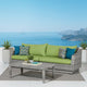 Cannes 2 Piece Sunbrella Outdoor Patio Sofa and Coffee Table Set, Green