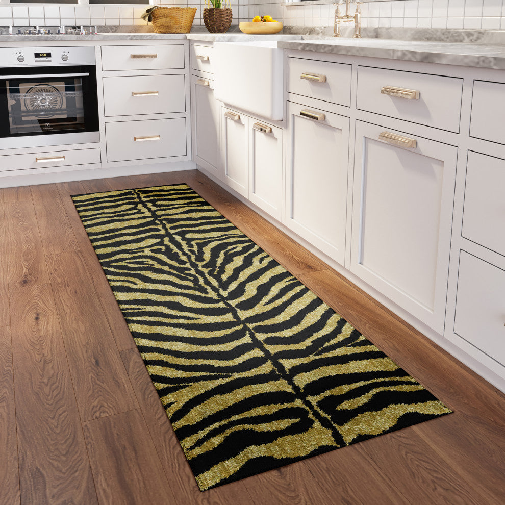 Indoor/Outdoor Mali ML1 Gold Machine Washable 2'3" x 7'6" Runner Rug