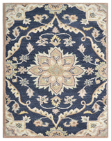 HAND TUFTED WOOL ECO-FRIENDLY AREA RUGS - Charcoal , Oriental Design