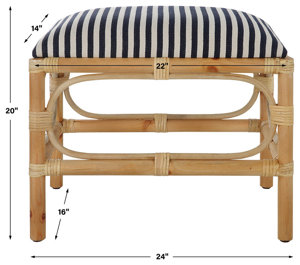 Laguna Small Bench, Striped