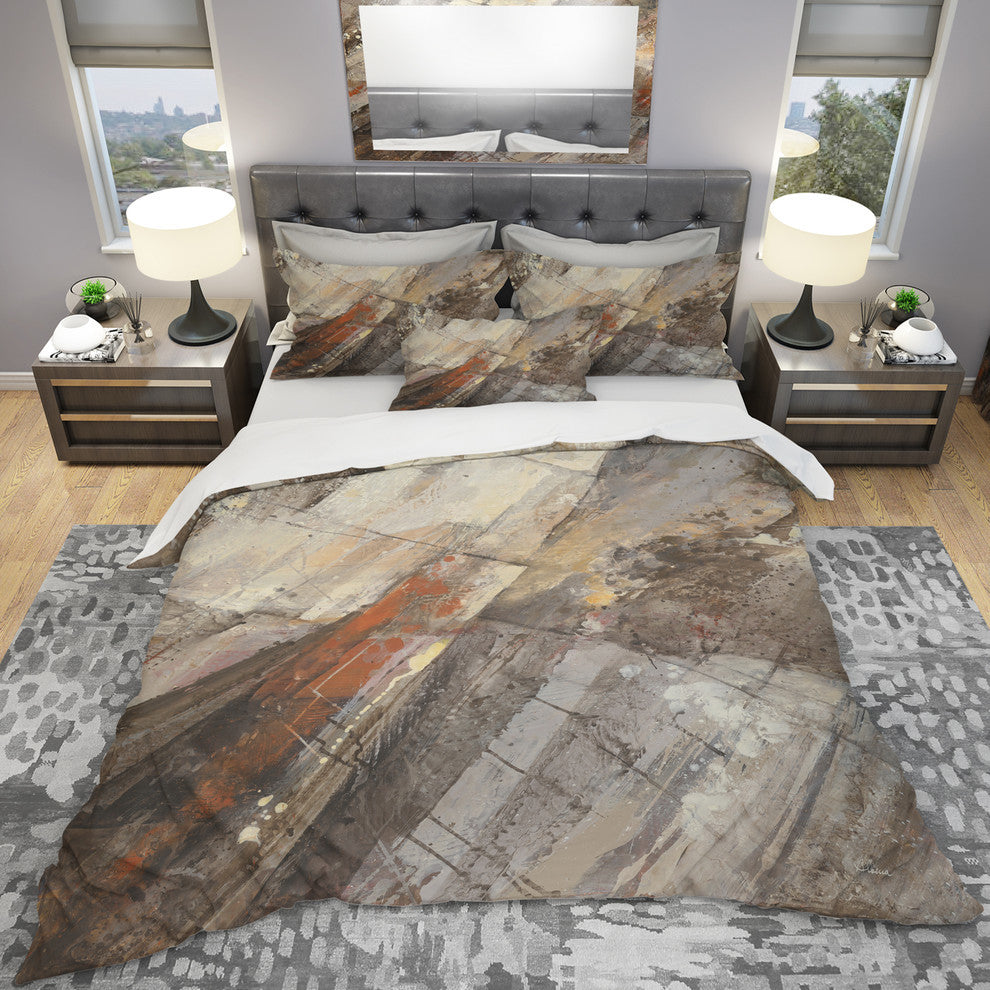Fire and Ice Minerals Iii Geometric Duvet Cover Set, Twin