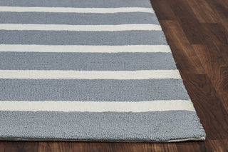 Rizzy Home Azzura Hill AH9937 Gray Strips Area Rug, Rectangular 5'x7'6"