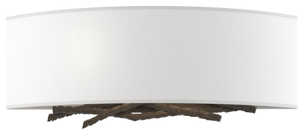Brindille Sconce, Dark Smoke Finish, Natural Anna Shade