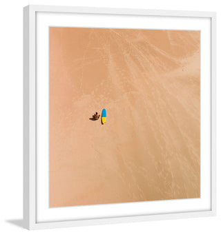 "Lone Surfer" Framed Print by Karolis Janulis