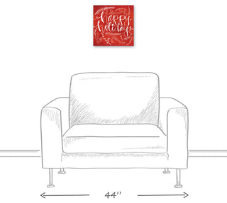 Red Happy Holidays Canvas Wall Art, 12"x12"