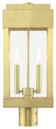 Satin Brass Transtional,  Modern Classic, Outdoor Post Top Lantern