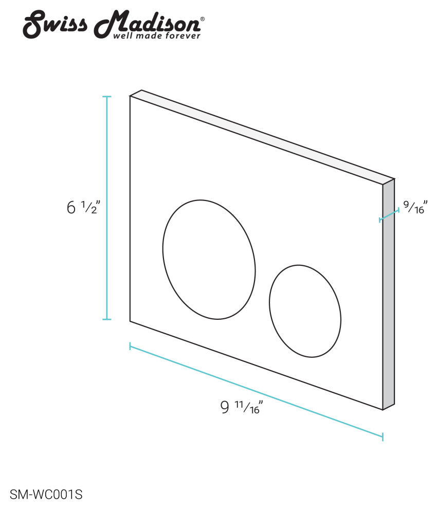 Wall Mount Actuator Flush Push Button Plate in Chrome
