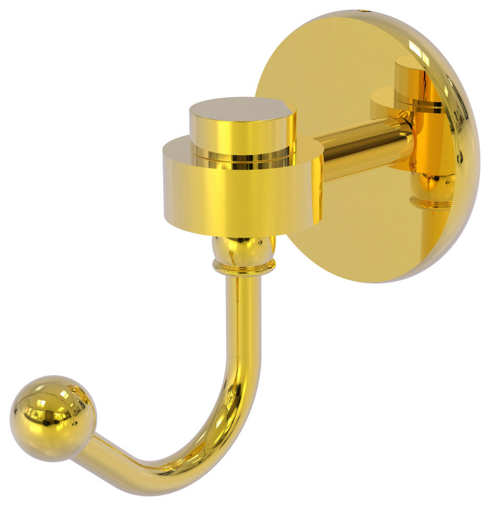 Satellite Orbit One Robe Hook, Polished Brass