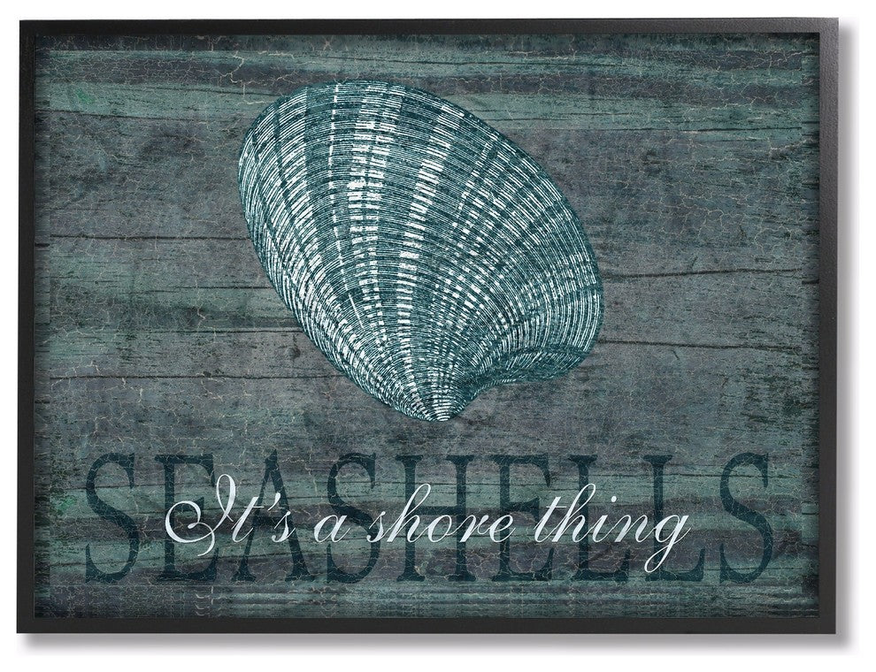 It's A Shore Thing Seashell Wall Art, 16x20, Framed Giclee Texturized