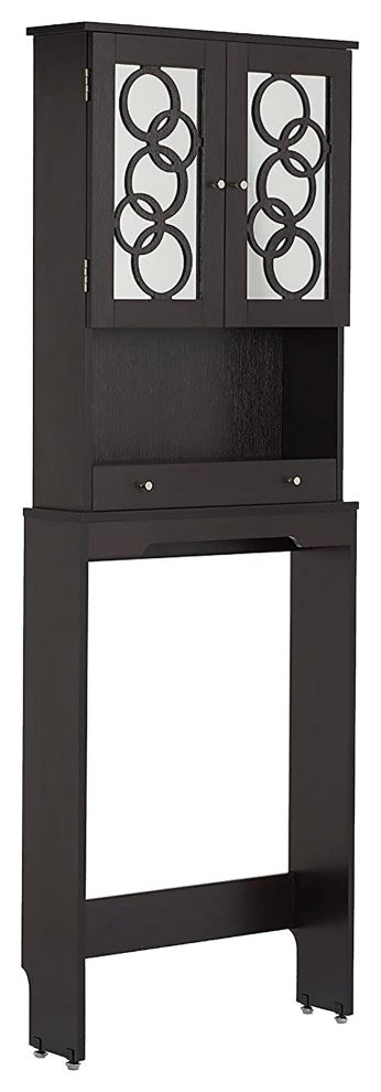 Furniture of America Tara Wood Bathroom Space Saving Cabinet in Cappuccino