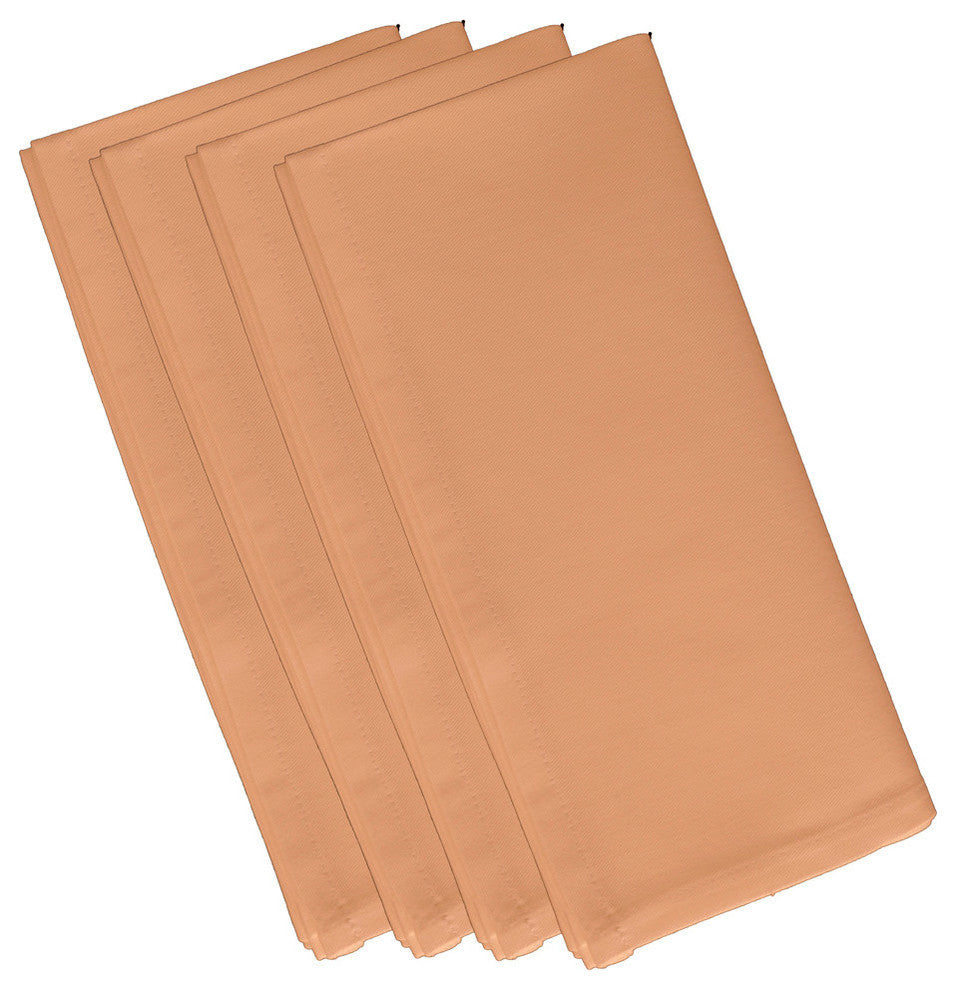 Solid Print Napkin, Peach, Set of 4