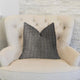 Melbourne Beige and Black Luxury Throw Pillow, 20"x36" King
