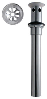 High-Flow Grid Lavatory Drain With Overflow Holes - Exposed In Polished Chrome