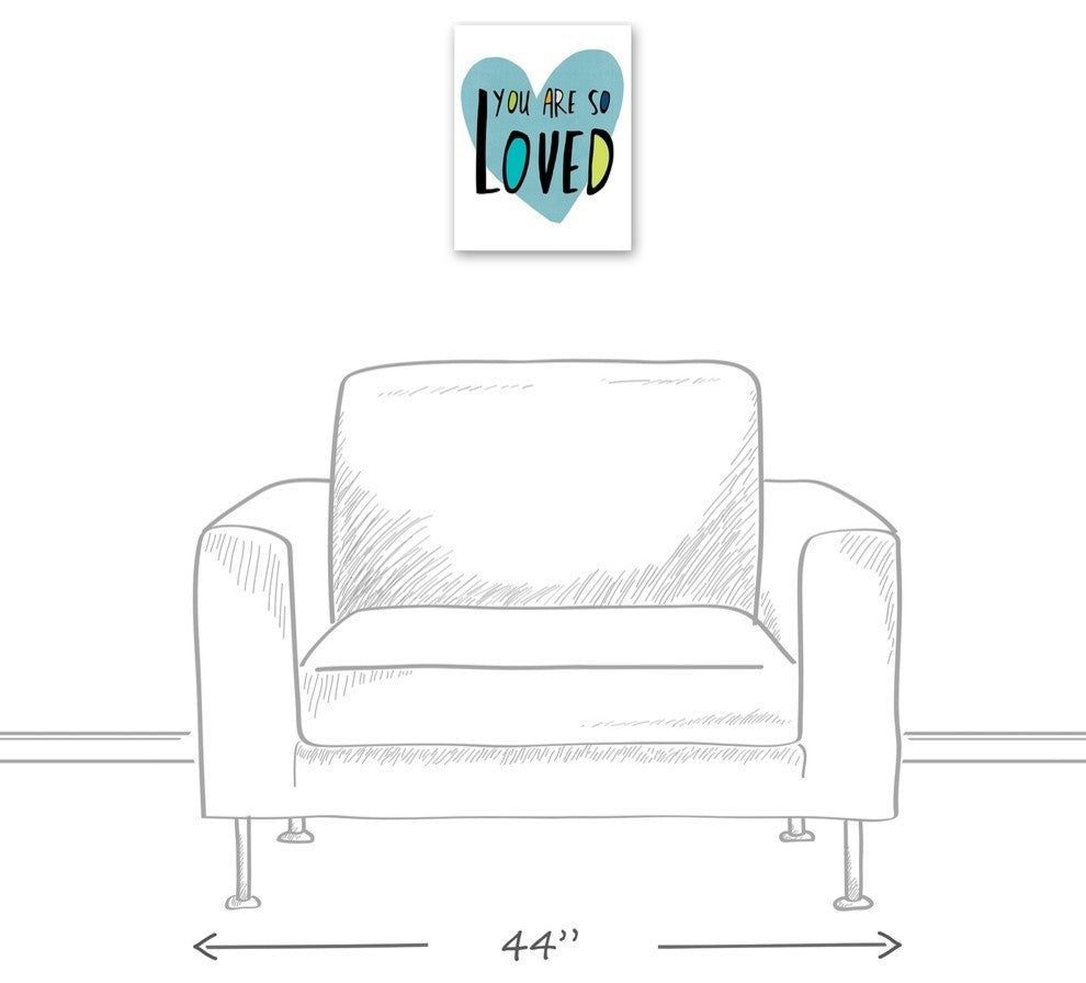 You Are So Loved Blue Heart 11x14 Canvas Wall Art
