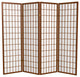 5' Tall Window Pane Shoji Screen, Walnut, 4 Panels
