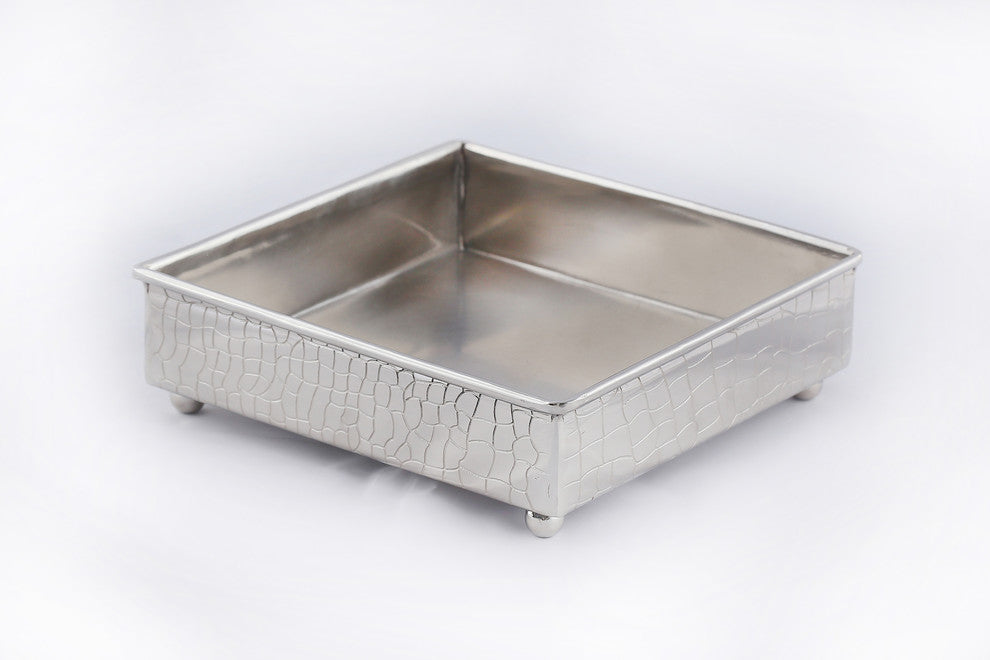 Nickel Crock Square Napkin Holder
