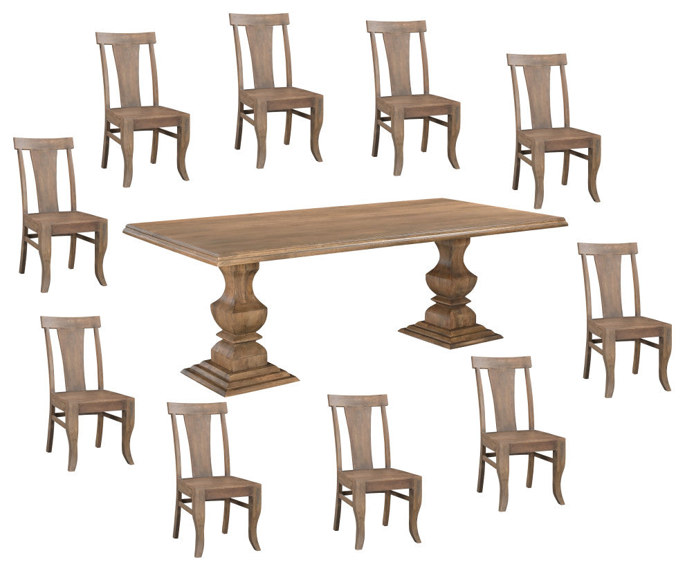 Noah 11-piece Solid Wood Dining Set