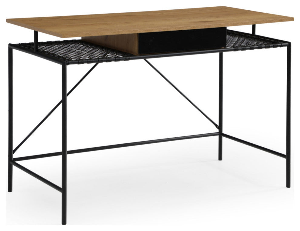 Loft Lyfe Mileena Desk, 1 Storage Drawer, Natural/Black 43.3Lx21.6Wx30H