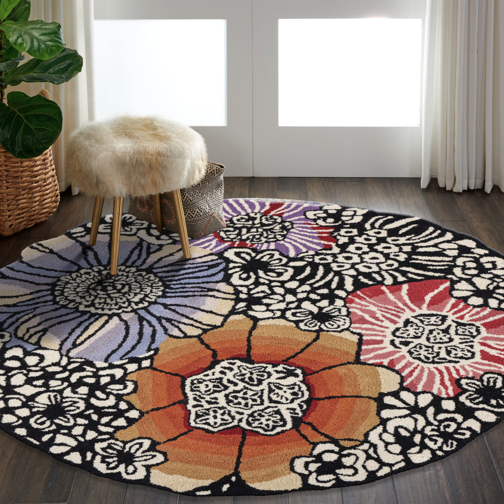 Spring Blossoms Area Rug, 4' Round