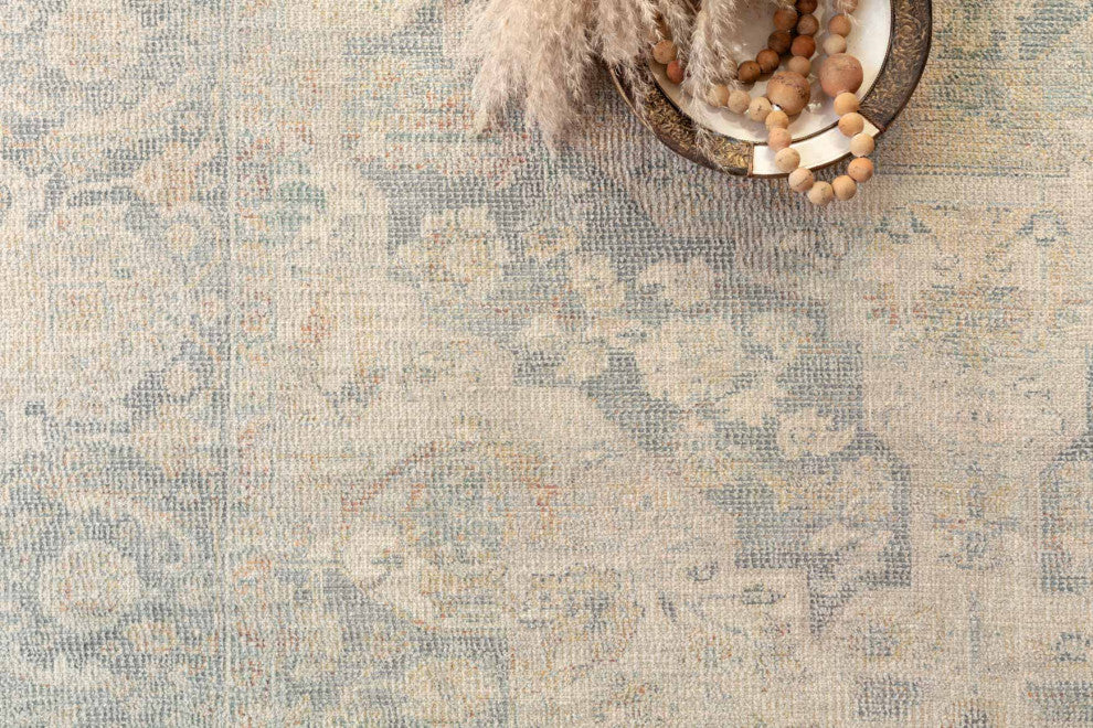 Priya PRY-08 Bone/Bluestone 3'6"x5'6" Area Rug