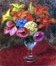 William James Glackens Poppies Lilies and Blue Flowers Wall Decal