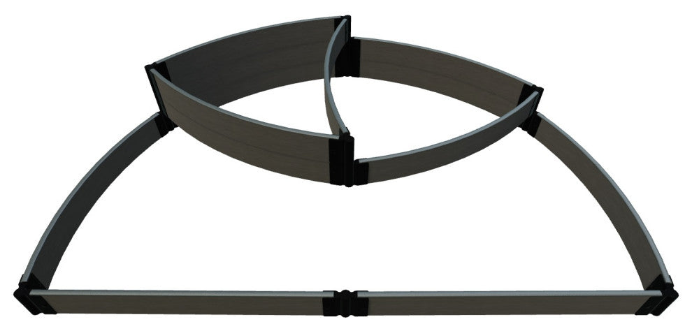 Weathered Wood 'Victory Cockade' 6' X 8' X 16.5" Raised Garden Bed - 1" Profile