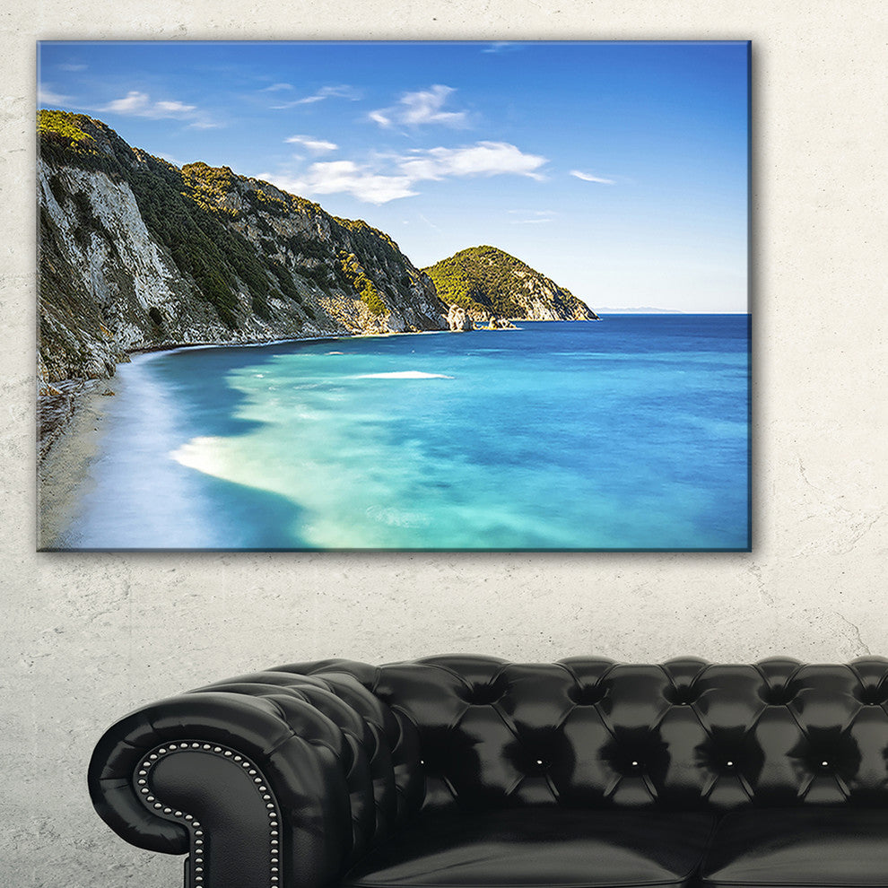 "Portoferraio Sansone White Beach" Seashore Wall Art, 32"x16"