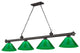 Zlite 2306-4BRZ-PGR 4-Light Billiard, Green