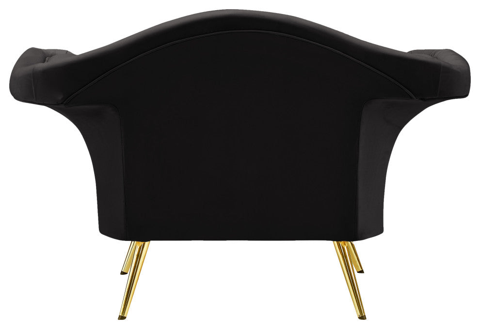 Lips Velvet Upholstered Chair, Black