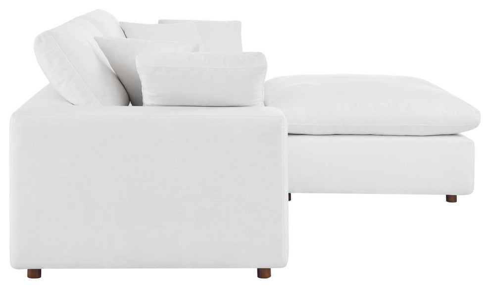Commix Down Filled Overstuffed Sectional Sofa - Pure White