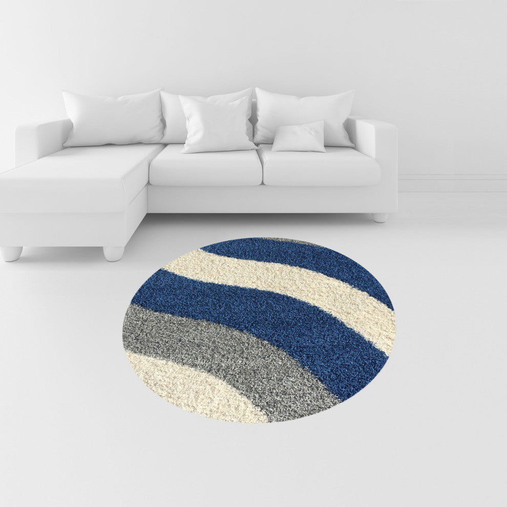 Bella Antibacterial Shag Area Rug, 5' Round