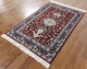 Authentic Persian Isfahan Signed Wool and Silk Hand Knotted Rug, 4'x5'