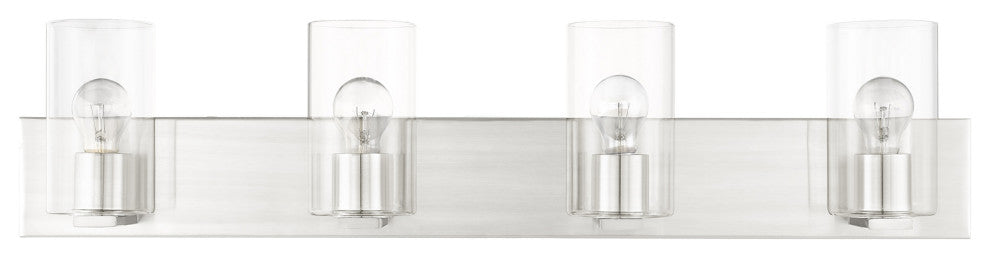 Livex Lighting Zurich 4 Light Brushed Nickel Large Vanity Sconce