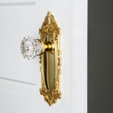 Single Victorian Plate With Crystal Knob, Unlacquered Brass, Unlacquered Brass