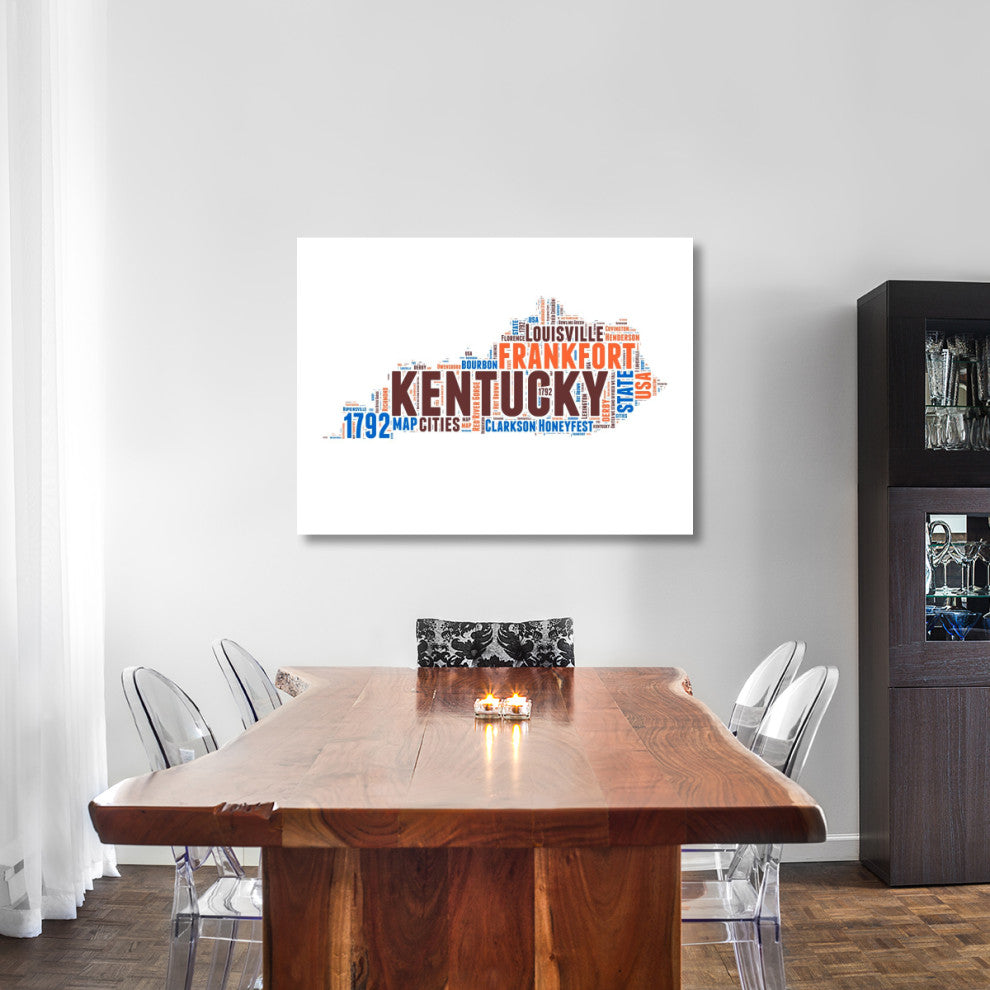 "Kentucky Word Cloud Map" Fine Art Print