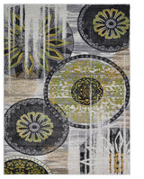 MACHINE MADE HEATSET POLYPROPYLENE AREA RUGS -Beige Green,Contemporary Design, [Rectangle] 5'x8'