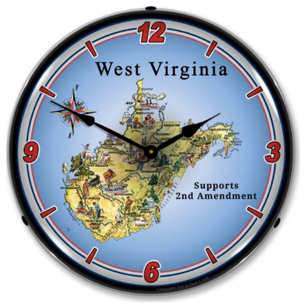 N20031071 West Virginia Supports the 2nd Amendment Clock