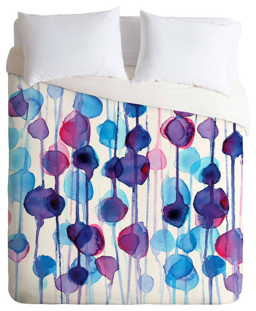 Deny Designs CMYKaren Abstract Watercolor Duvet Cover - Lightweight