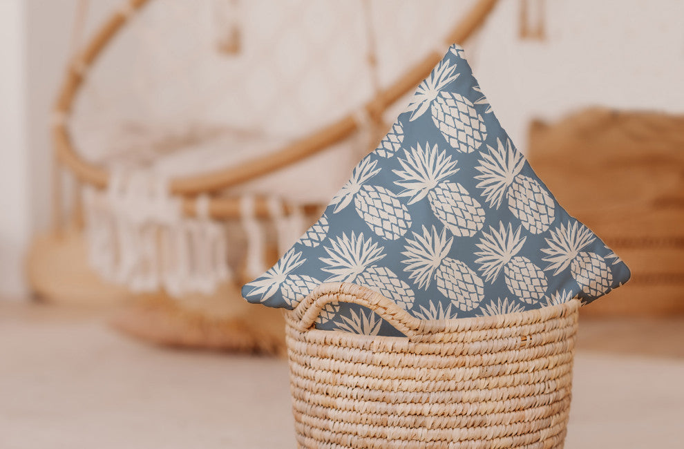 14x20" Fish Chips Nautical Decorative Indoor Pillow, Dusty Smoke