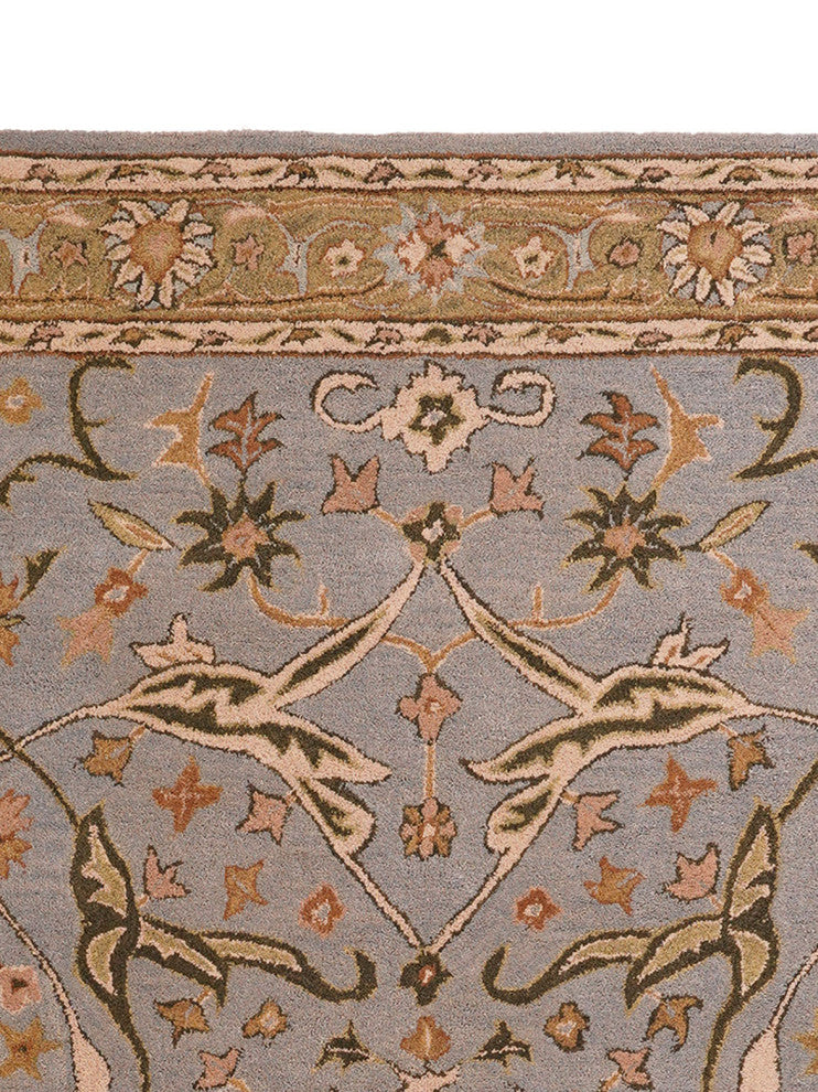 HAND TUFTED WOOL ECO-FRIENDLY AREA RUGS, Blue Green Color, Oriental Design